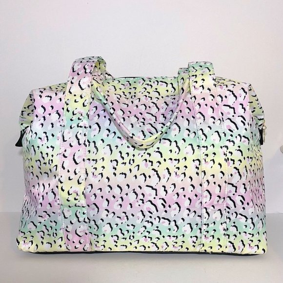 Luv Betsey Johnson Blayke Weekender Cheetah Print Duffel Tote Bag NWT - Picture 7 of 9